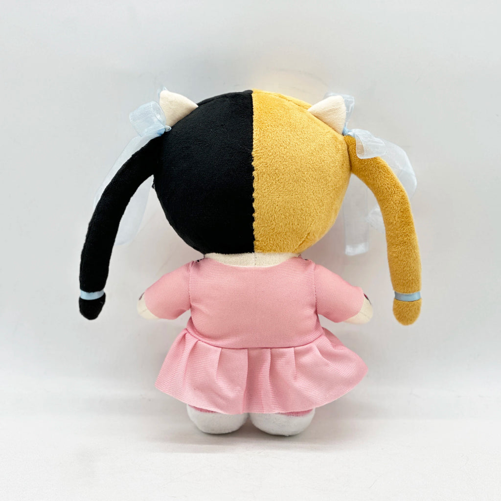 Hello Kitty Melanie Martinez Yellow Black Hair Plush Doll with Pink Dress Plushies Stuffed Toys Boys Girls Fans Collect Gifts