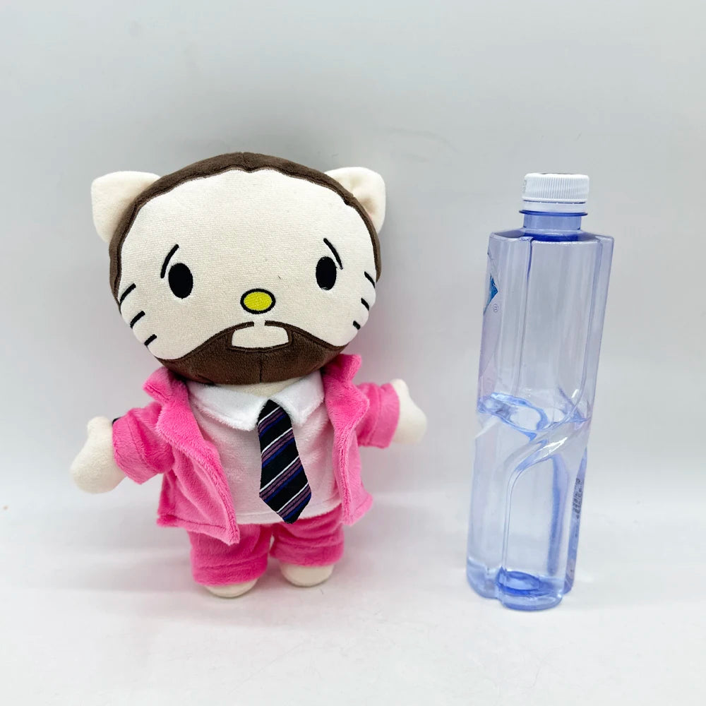 دمية ماك ميلر هيلو كيتي القطيفة ببدلة وردية، لعبة قطيفة للأولاد، دمية محشوة، هدية عيد ميلاد لطيفة للأولاد والبنات