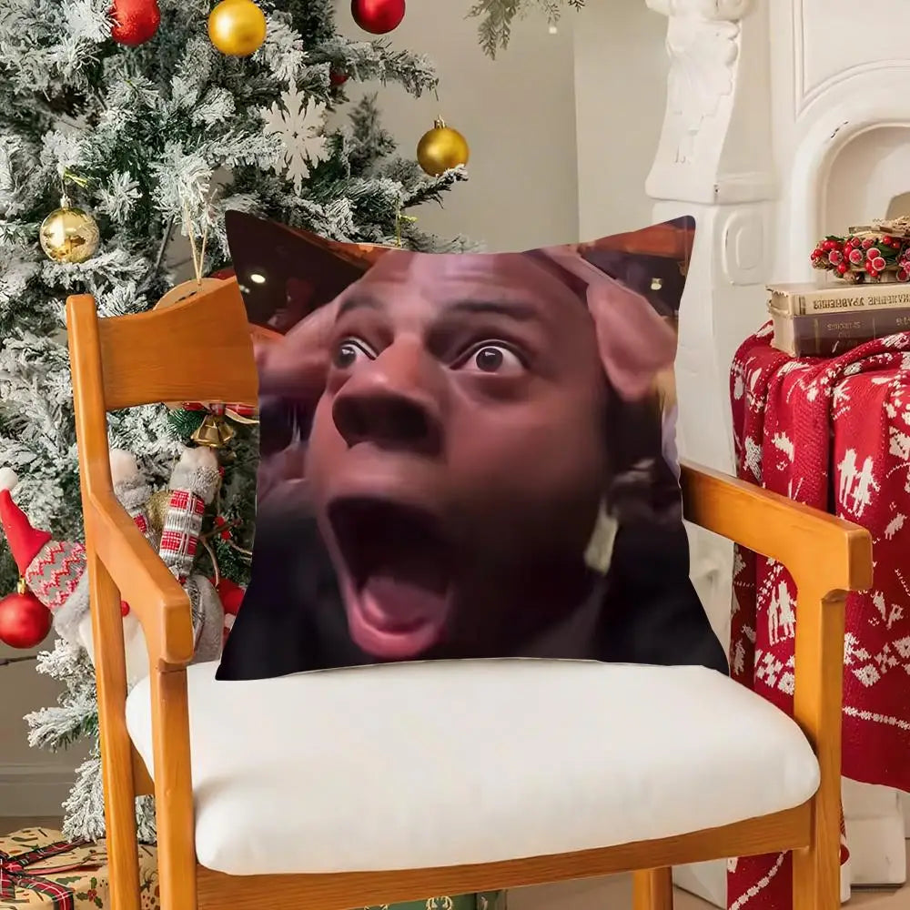 Funny Anchor iShowSpeed Pillow Case Silky Short Plush with Invisible Zipper Dustproof Sofa Cushion Cover for Home Decor