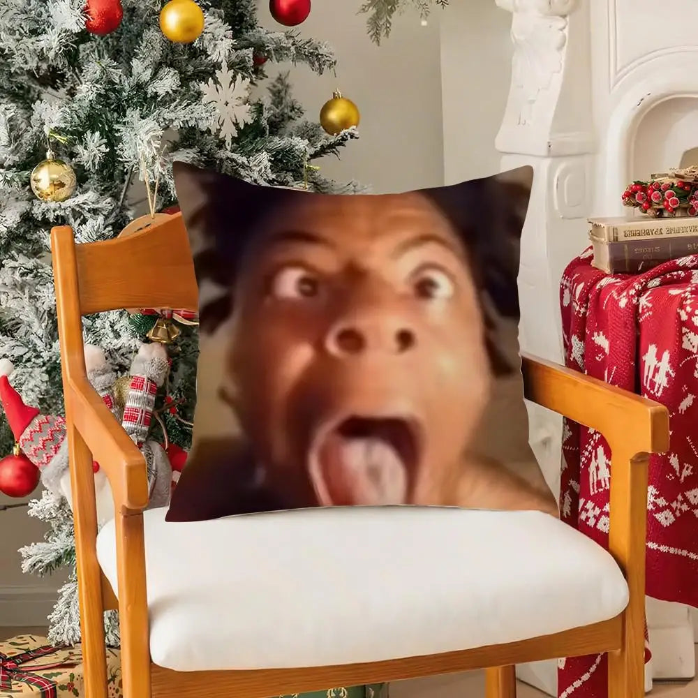 Funny Anchor iShowSpeed Pillow Case Silky Short Plush with Invisible Zipper Dustproof Sofa Cushion Cover for Home Decor