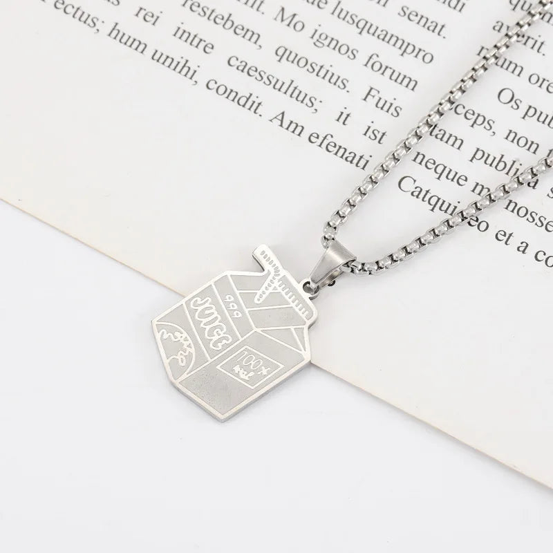 قلادة جديدة من JUICE and Wrld، سلسلة مستوحاة من مغني الراب الشهير، قلادة تذكارية لمحبي المجوهرات، هدية من الفولاذ المقاوم للصدأ