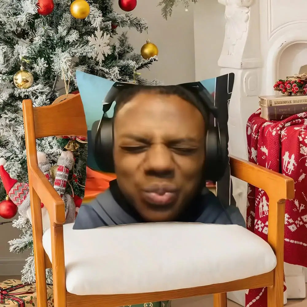 Funny Anchor iShowSpeed Pillow Case Silky Short Plush with Invisible Zipper Dustproof Sofa Cushion Cover for Home Decor