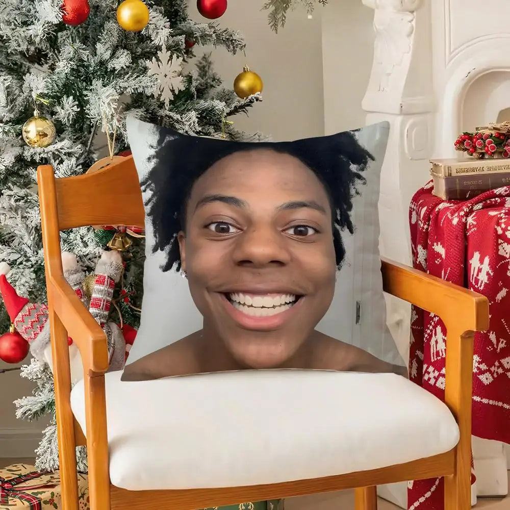 Funny Anchor iShowSpeed Pillow Case Silky Short Plush with Invisible Zipper Dustproof Sofa Cushion Cover for Home Decor