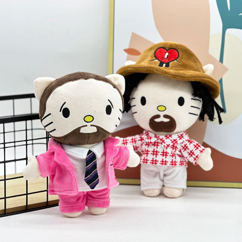 دمية ماك ميلر هيلو كيتي القطيفة ببدلة وردية، لعبة قطيفة للأولاد، دمية محشوة، هدية عيد ميلاد لطيفة للأولاد والبنات