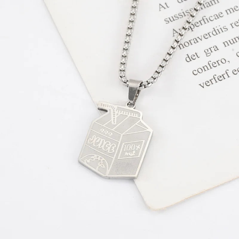 قلادة جديدة من JUICE and Wrld، سلسلة مستوحاة من مغني الراب الشهير، قلادة تذكارية لمحبي المجوهرات، هدية من الفولاذ المقاوم للصدأ