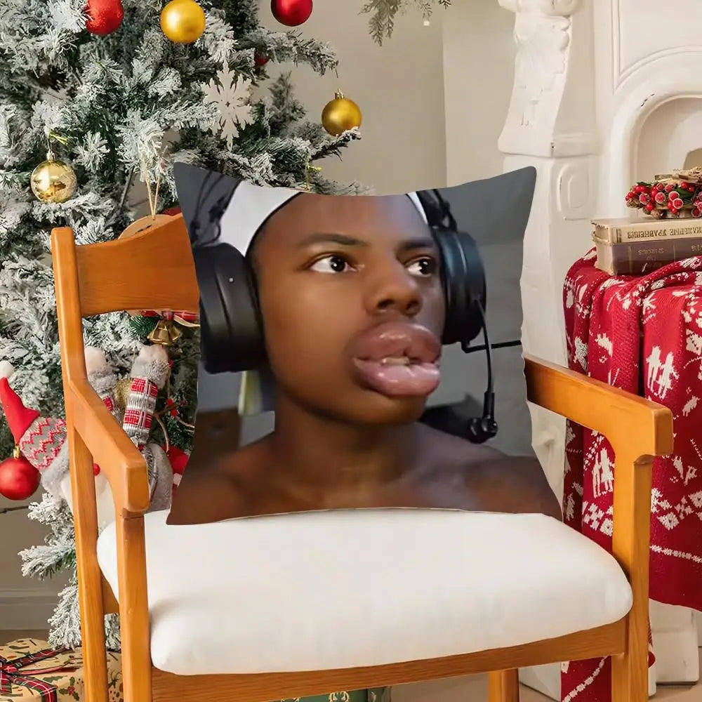 Funny Anchor iShowSpeed Pillow Case Silky Short Plush with Invisible Zipper Dustproof Sofa Cushion Cover for Home Decor