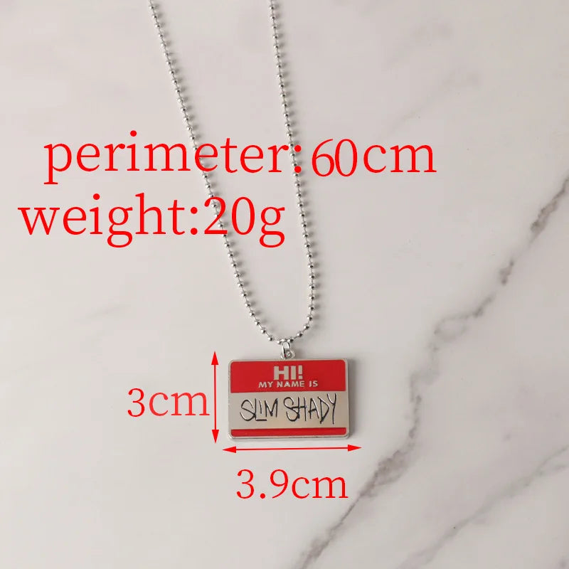 قلادة هيب هوب راب مع سلسلة مفاتيح، قلادة هوية رافيان آمو، قلادة معدنية مع سلسلة مفاتيح، مجوهرات بحروف إنجليزية، 2024