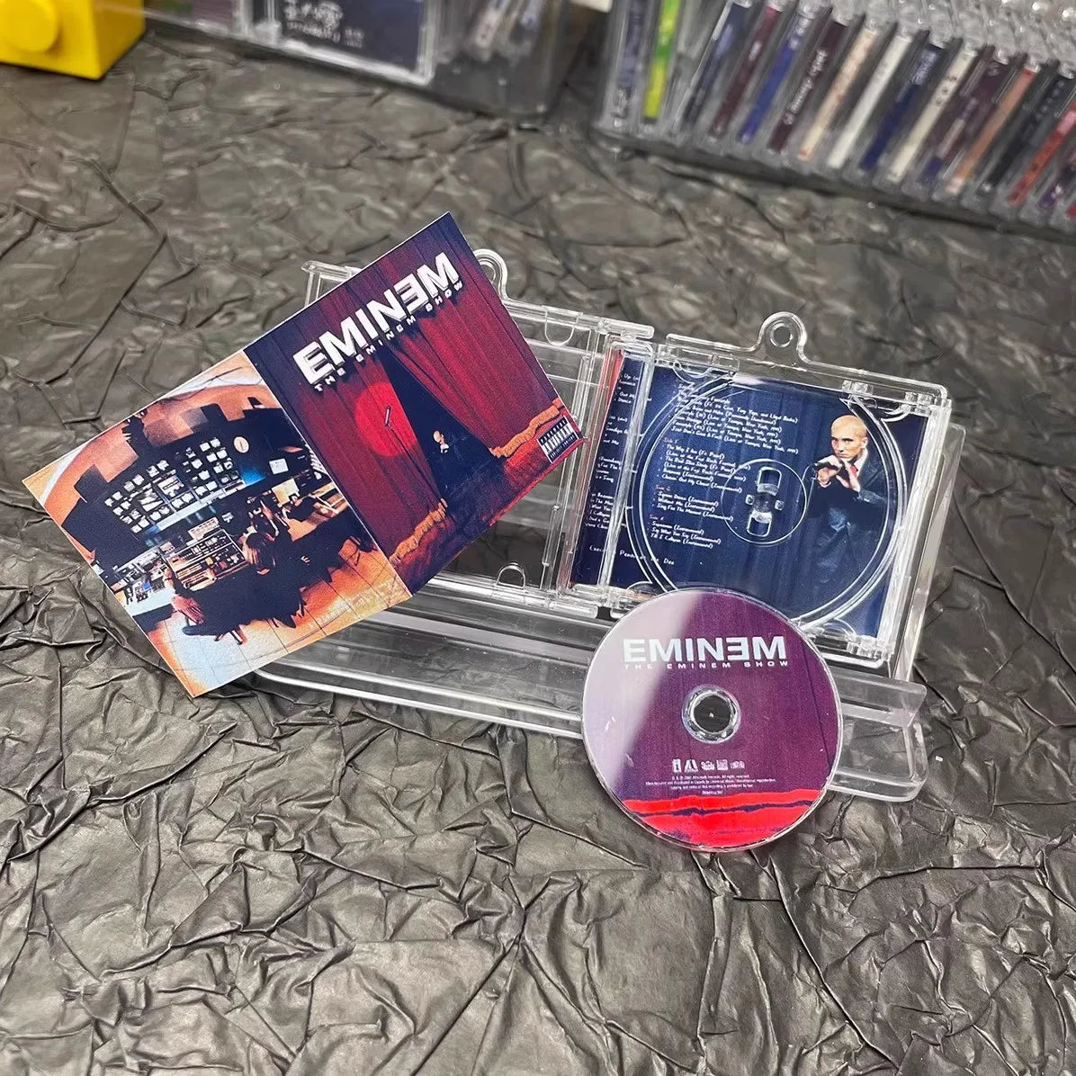 سلسلة مفاتيح صغيرة من موسيقى الهيب هوب، بتصميم سليم شادي، مزودة بتقنية NFC، لتشغيل أغاني ألبوم ذا إمينيم شو. سلسلة مفاتيح، قلادة تنكرية، قلادة أكريليك يمكنك صنعها بنفسك، هدية.