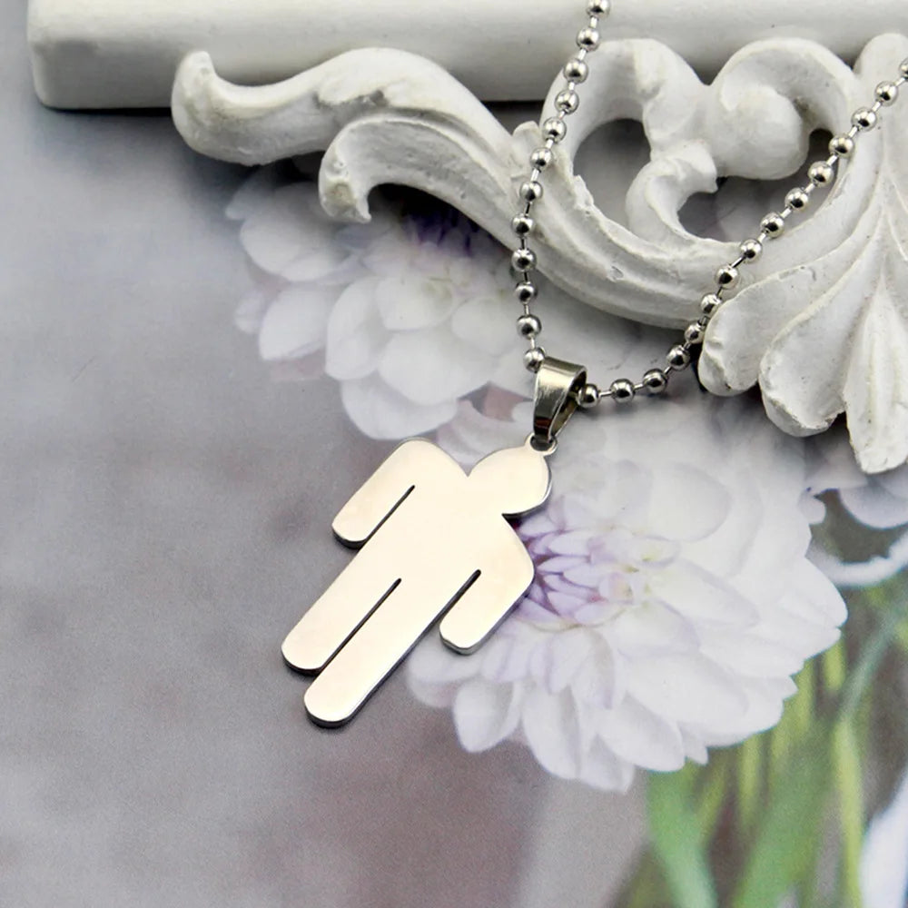 قلادات بيلي فاشن بتصميم رأس مائل، مصنوعة من الفولاذ المقاوم للصدأ ومرصعة بأحجار الراين، للرجال والنساء، بالجملة، إكسسوارات ومجوهرات هيب هوب