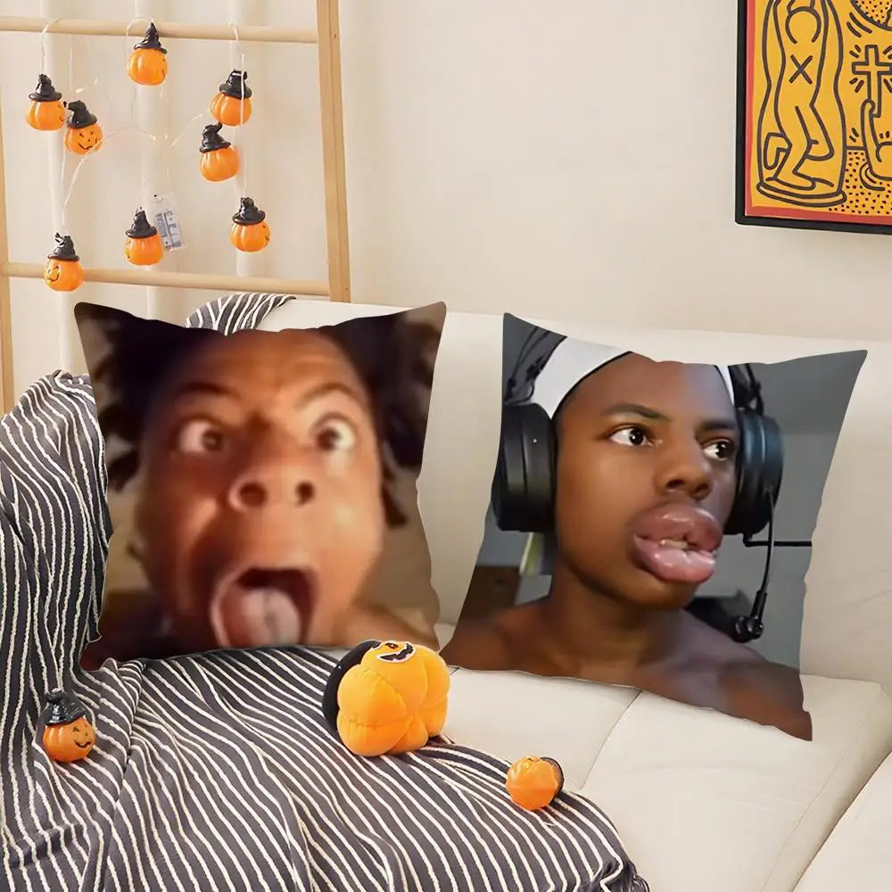 Funny Anchor iShowSpeed Pillow Case Silky Short Plush with Invisible Zipper Dustproof Sofa Cushion Cover for Home Decor